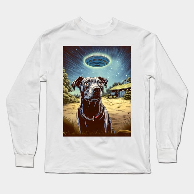 UFOs 2: My Dog Thinks UFOs Are Real Long Sleeve T-Shirt by Puff Sumo